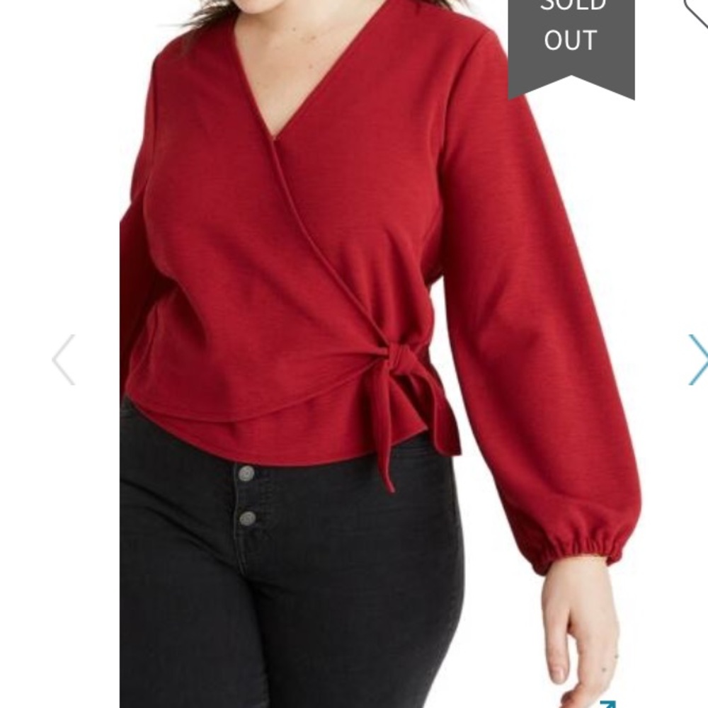 NWOT Madewell Texture & Thread Crepe Wrap Top